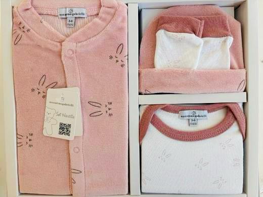 Set nascita 4 pezzi ciniglia