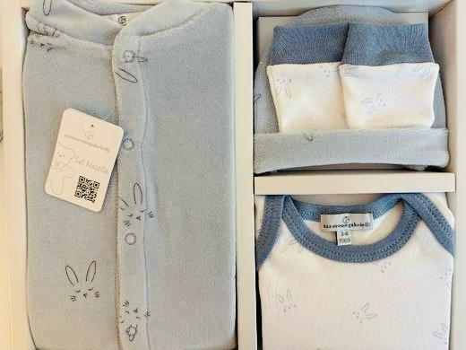 Set nascita 4 pezzi ciniglia